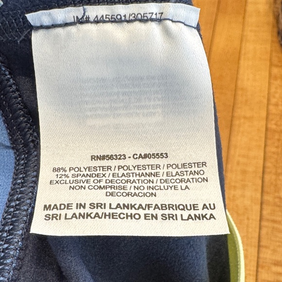 Nike Pro Blue Leggings with Yellow and Blue Waistband - Picture 5 of 7